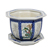 Porcelana - azul e branco - Cachepot com prato